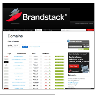 BRANDSTACK.COM pfiffige Idee: Logos, Designs, Websites, Domainnamen, Projekte von den Enticklern/Designern ersteigern.