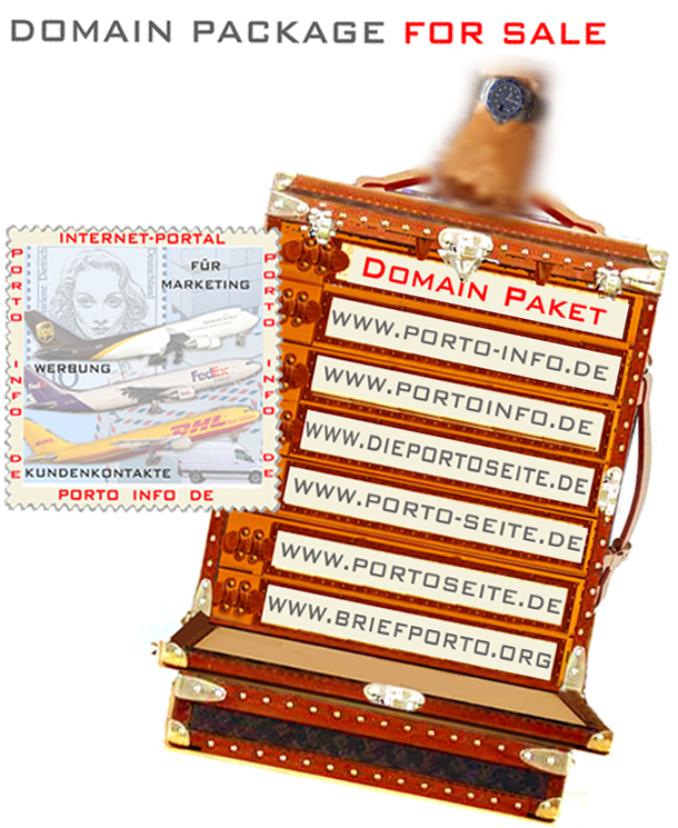 Domain zu verkaufen. Portal fŸr die Branchen Briefporto, Pakete, Expressdienste und Logistik. Als Paket von 6 Webseiten 